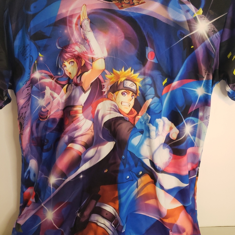 Unisex T Shirt Naruto Anime - Sasuke Japan Anime Manga Double sided - Med.